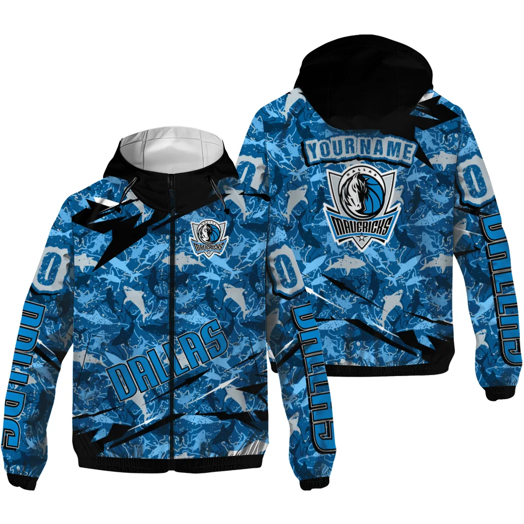custom dallas mavericks shark art blue windbreaker jacket high quality custom dallas mavericks shark art blue windbreaker jacket high quality