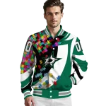 custom dallas stars and stripes slashes green varsity jacket best selling
