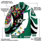 custom dallas stars and stripes slashes green varsity jacket best selling
