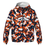 custom denver broncos camouflage mashup orange windbreaker jacket best selling
