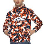 custom denver broncos camouflage mashup orange windbreaker jacket best selling