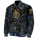 custom denver nuggets antlers motif blue black varsity jacket best selling