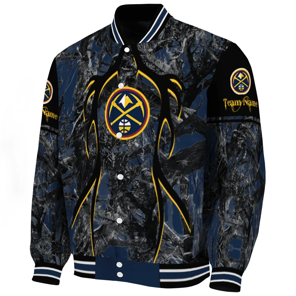 custom denver nuggets antlers motif blue black varsity jacket best selling custom denver nuggets antlers motif blue black varsity jacket best selling
