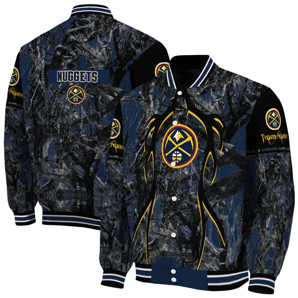 custom denver nuggets antlers motif blue black varsity jacket fashion forward custom denver nuggets antlers motif blue black varsity jacket fashion forward