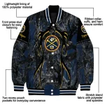 custom denver nuggets antlers motif blue black varsity jacket best selling