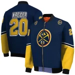 custom denver nuggets chevron style blue bomber jacket best selling
