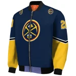 custom denver nuggets chevron style blue bomber jacket best selling