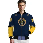 custom denver nuggets chevron style blue bomber jacket best selling
