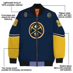 custom denver nuggets chevron style blue bomber jacket best selling