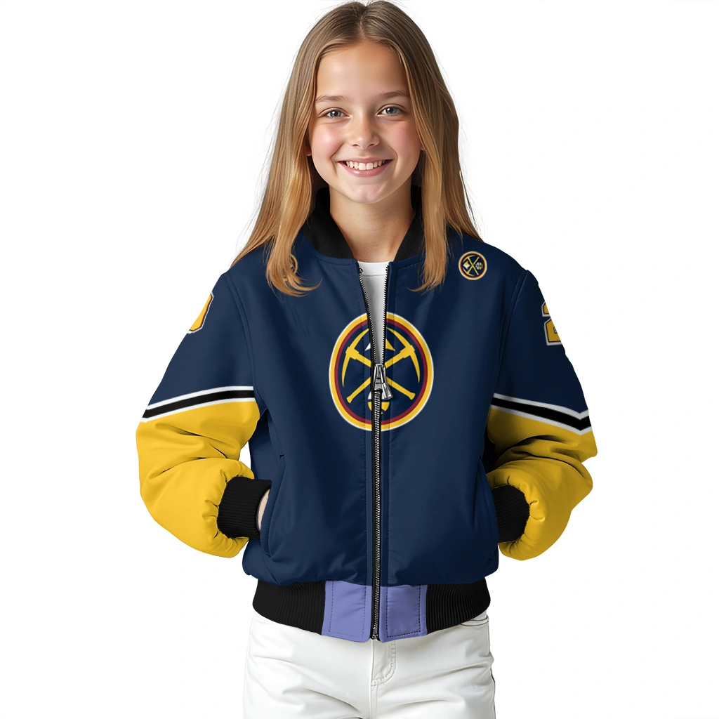 custom denver nuggets chevron style blue bomber jacket top rated custom denver nuggets chevron style blue bomber jacket top rated