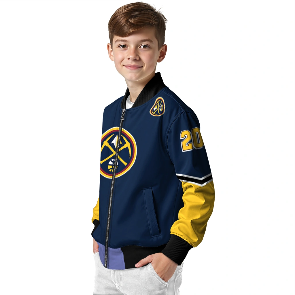 custom denver nuggets chevron style blue bomber jacket trendy custom denver nuggets chevron style blue bomber jacket trendy