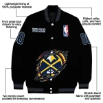 custom denver nuggets claw edge black varsity jacket best selling