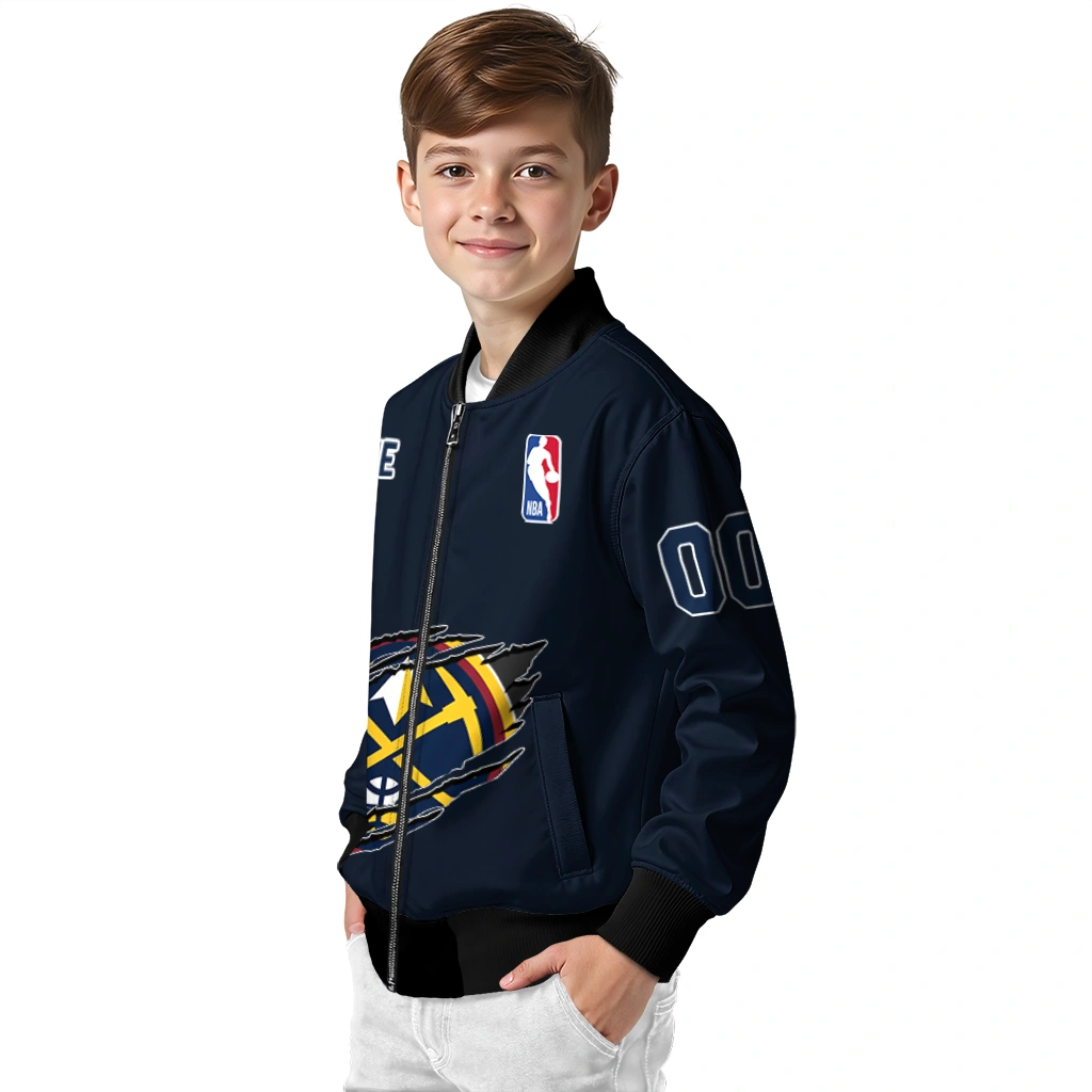 custom denver nuggets claw slash blue bomber jacket trendy custom denver nuggets claw slash blue bomber jacket trendy