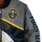 custom denver nuggets electric flash blue bomber jacket best selling