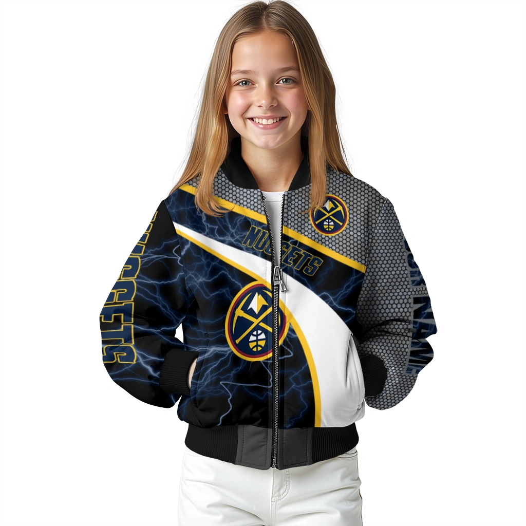 custom denver nuggets electric flash blue bomber jacket top rated custom denver nuggets electric flash blue bomber jacket top rated