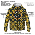 custom denver nuggets geometric blossom blue windbreaker jacket best selling