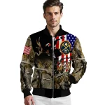 custom denver nuggets patriot deer camouflage bomber jacket best selling