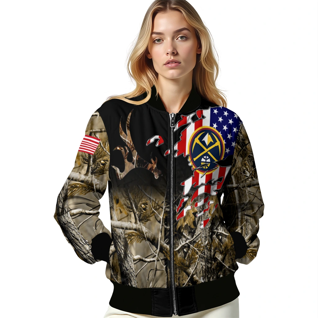 custom denver nuggets patriot deer camouflage bomber jacket latest model custom denver nuggets patriot deer camouflage bomber jacket latest model