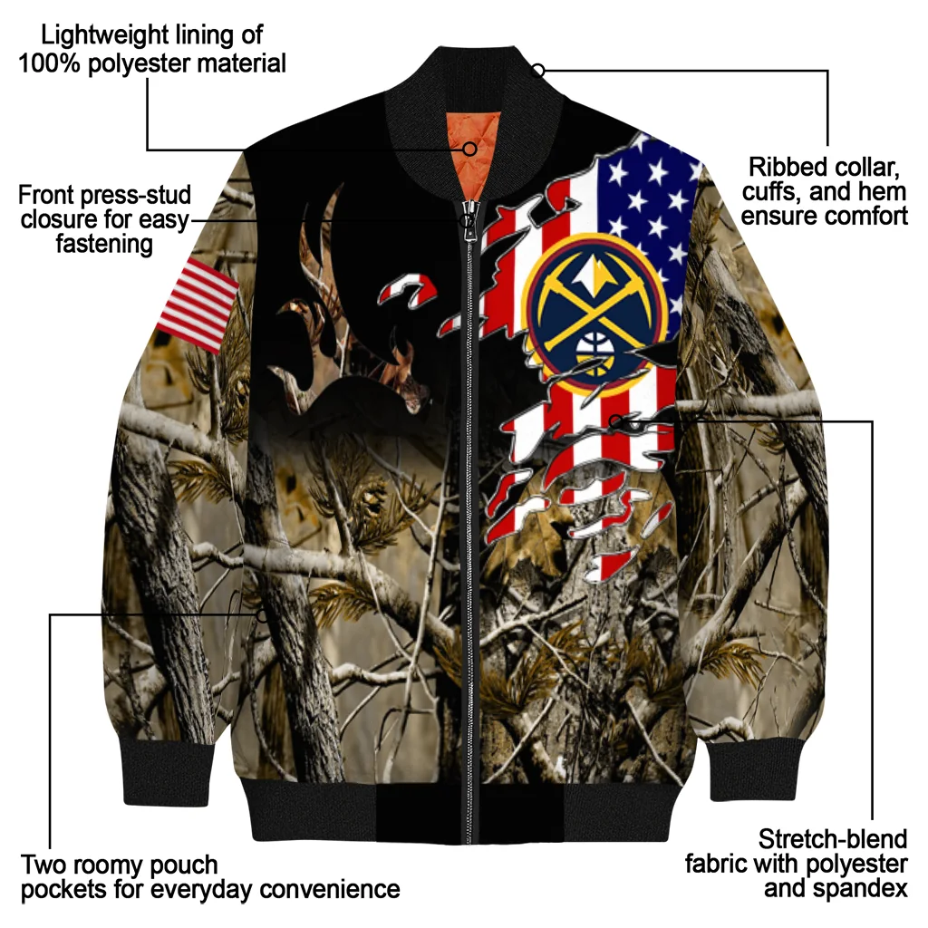 custom denver nuggets patriot deer camouflage bomber jacket new arrival custom denver nuggets patriot deer camouflage bomber jacket new arrival