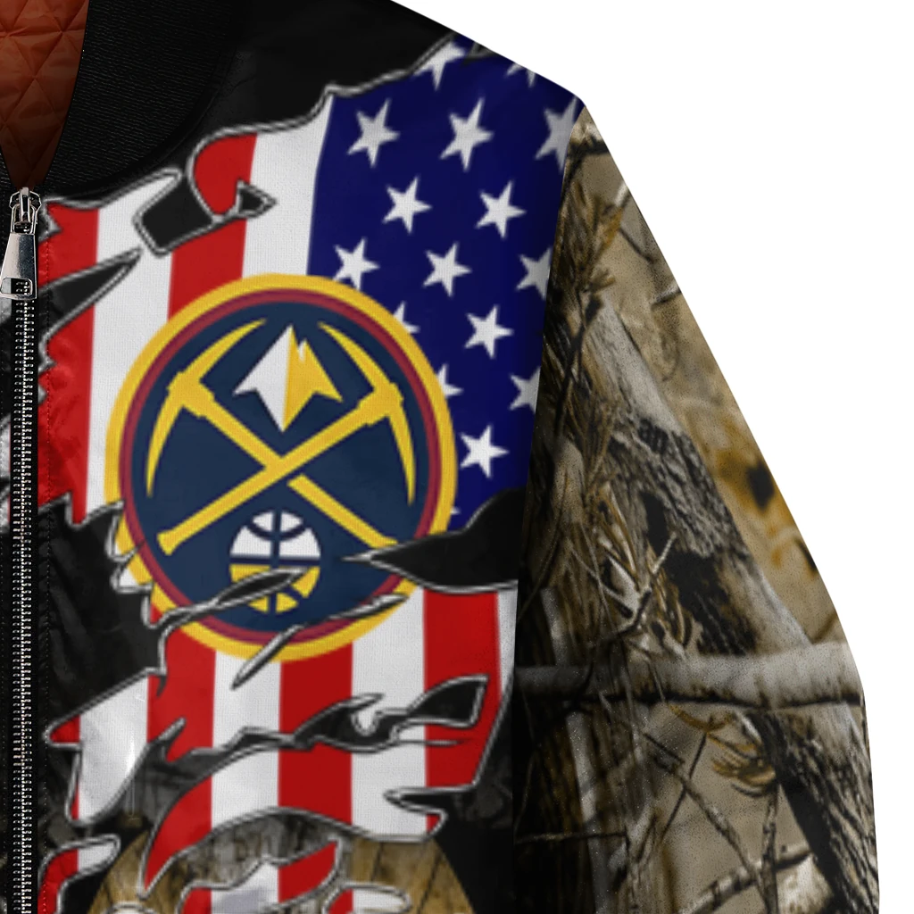 custom denver nuggets patriot deer camouflage bomber jacket premium grade custom denver nuggets patriot deer camouflage bomber jacket premium grade