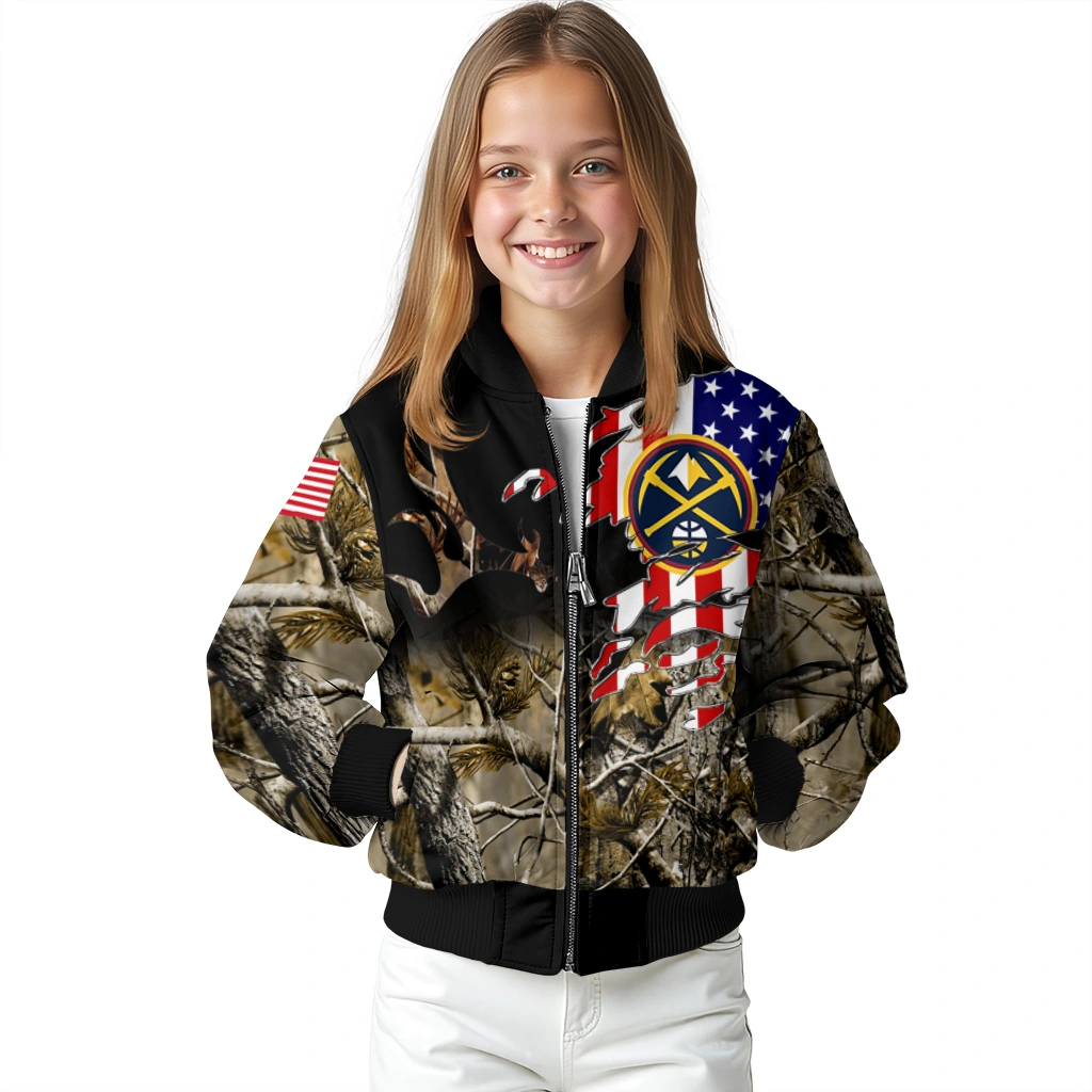 custom denver nuggets patriot deer camouflage bomber jacket top rated custom denver nuggets patriot deer camouflage bomber jacket top rated