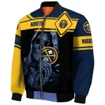 custom denver nuggets reaper hands blue black bomber jacket best selling