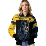 custom denver nuggets reaper hands blue black bomber jacket best selling