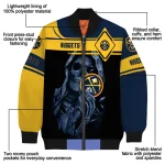 custom denver nuggets reaper hands blue black bomber jacket best selling