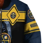 custom denver nuggets reaper hands blue black bomber jacket best selling
