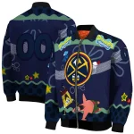 custom denver nuggets spongebob playtime blue bomber jacket best selling