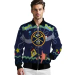 custom denver nuggets spongebob playtime blue bomber jacket best selling