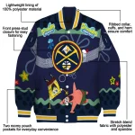 custom denver nuggets spongebob playtime blue varsity jacket best selling