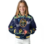 custom denver nuggets spongebob playtime blue varsity jacket best selling
