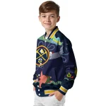 custom denver nuggets spongebob playtime blue varsity jacket best selling