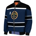custom denver nuggets stripe statement blue black bomber jacket best selling