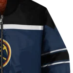 custom denver nuggets stripe statement blue black bomber jacket best selling