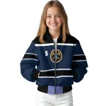custom denver nuggets stripe statement blue black bomber jacket best selling