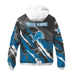 custom detroit lions claw mesh blue gray windbreaker jacket best selling