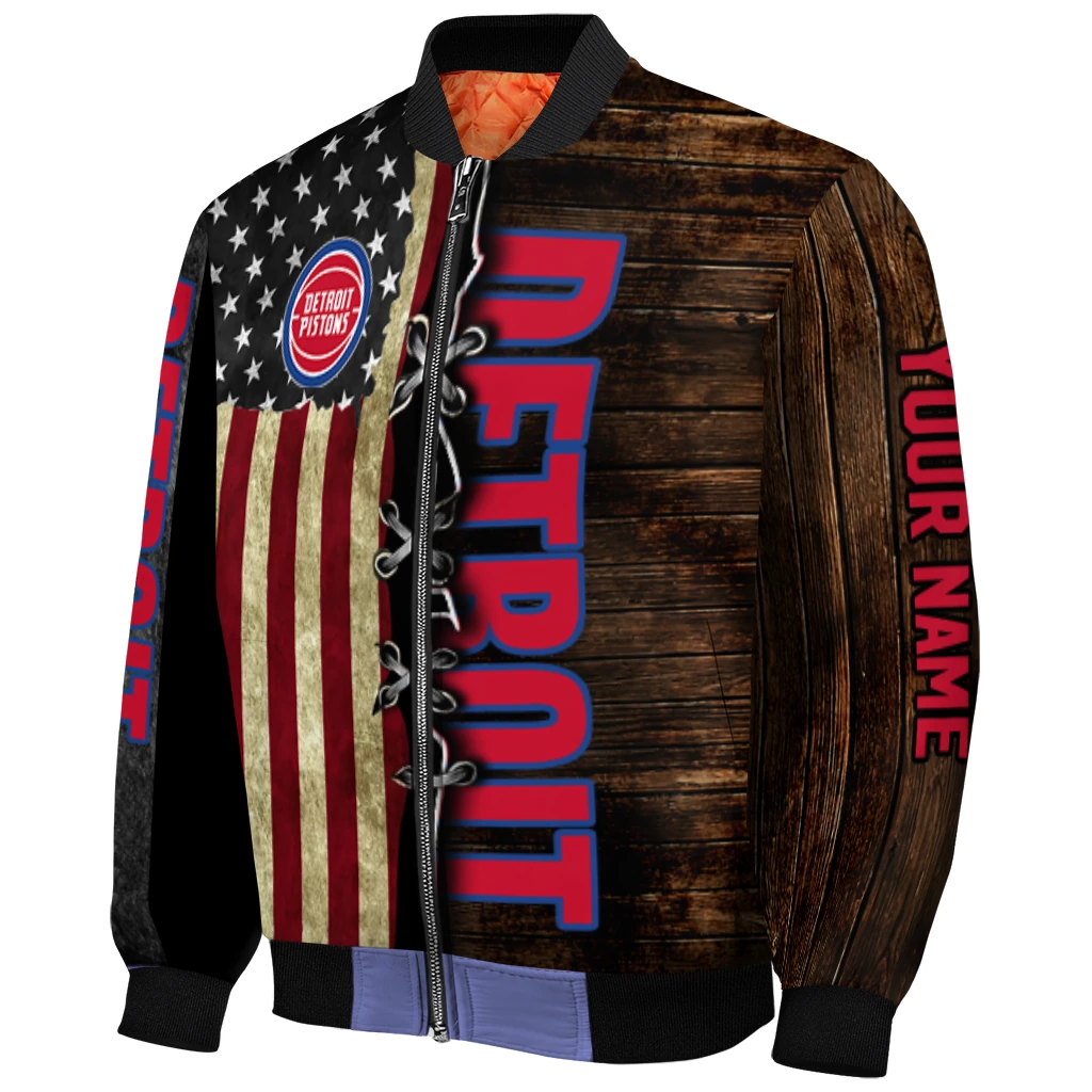 custom detroit pistons flag wood brown bomber jacket fashion forward custom detroit pistons flag wood brown bomber jacket fashion forward