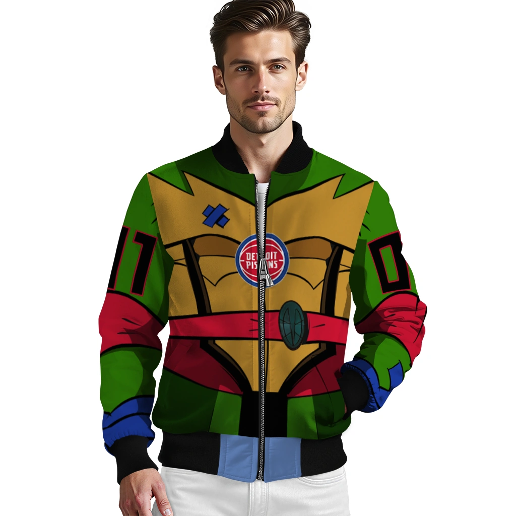 custom detroit pistons turtle armor bomber jacket high quality custom detroit pistons turtle armor bomber jacket high quality