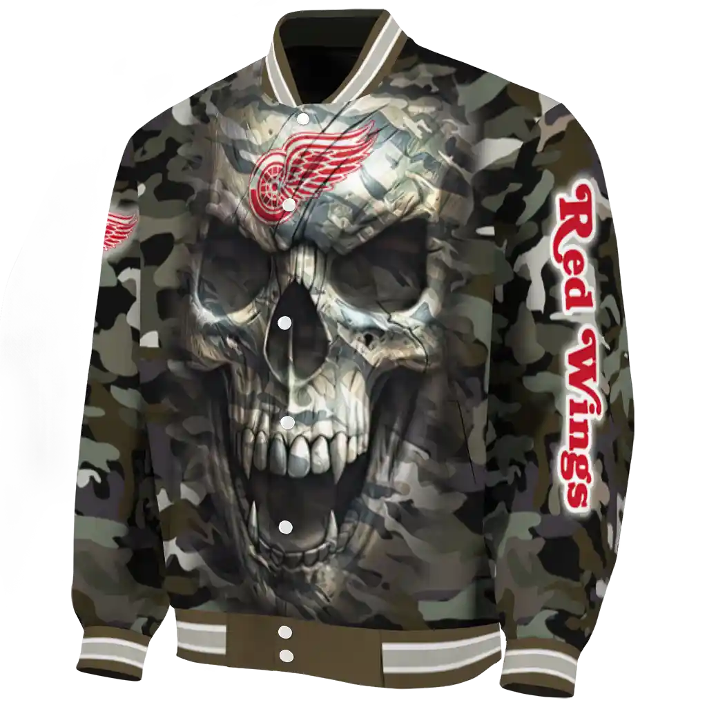 custom detroit red wings camouflage skull camouflage varsity jacket best selling custom detroit red wings camouflage skull camouflage varsity jacket best selling