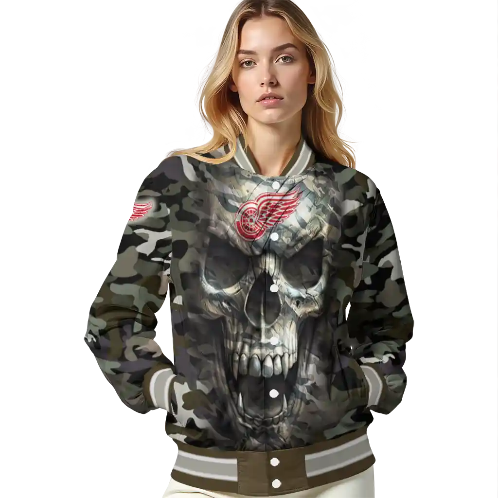 custom detroit red wings camouflage skull camouflage varsity jacket latest model custom detroit red wings camouflage skull camouflage varsity jacket latest model