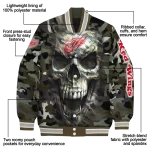 custom detroit red wings camouflage skull camouflage varsity jacket best selling