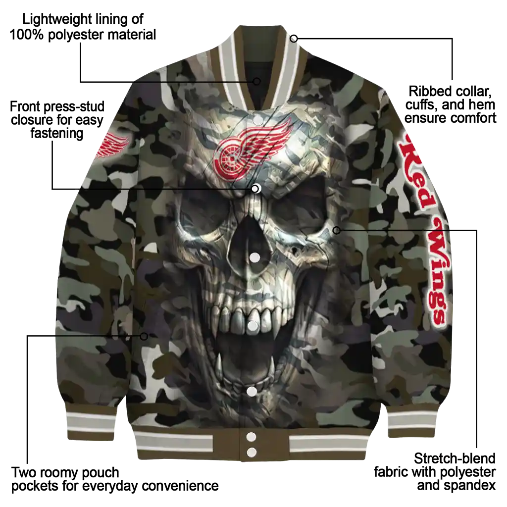 custom detroit red wings camouflage skull camouflage varsity jacket new arrival custom detroit red wings camouflage skull camouflage varsity jacket new arrival