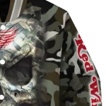 custom detroit red wings camouflage skull camouflage varsity jacket best selling