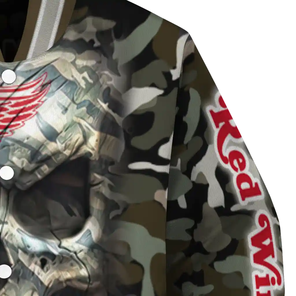 custom detroit red wings camouflage skull camouflage varsity jacket premium grade custom detroit red wings camouflage skull camouflage varsity jacket premium grade
