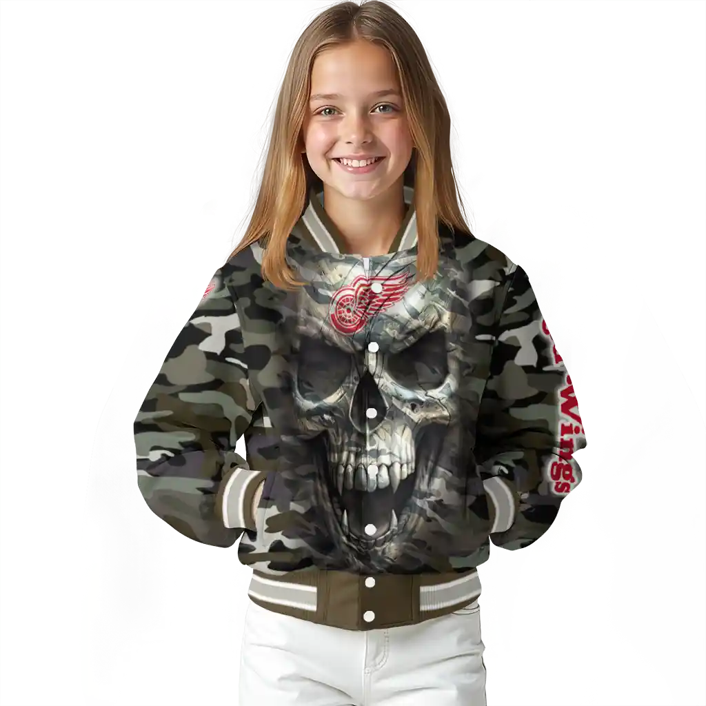 custom detroit red wings camouflage skull camouflage varsity jacket top rated custom detroit red wings camouflage skull camouflage varsity jacket top rated