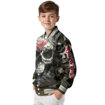 custom detroit red wings camouflage skull camouflage varsity jacket best selling