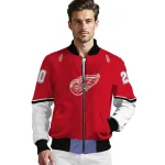 custom detroit red wings chevron style red bomber jacket best selling