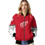 custom detroit red wings chevron style red bomber jacket best selling